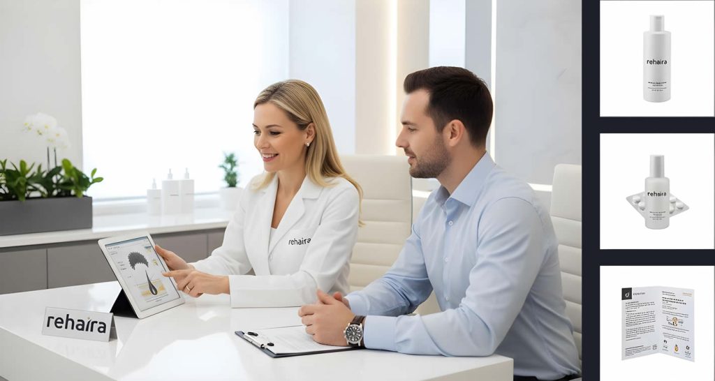 Hair Transplant Cost in Turkey 8 Consultation at a hair restoration clinic.